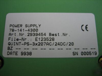 Phoenix contact quint 20 78-141-4300 24VDC power supply