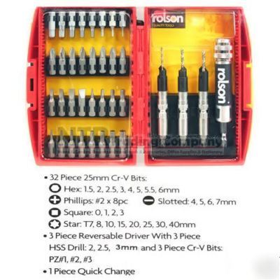 39PC quick change drill and crv bit set power tools