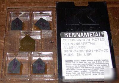 5 kennametal cutting inserts SECN53A28TW KC725