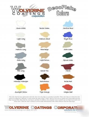 Color chips/flakes for garage concrete floor paint