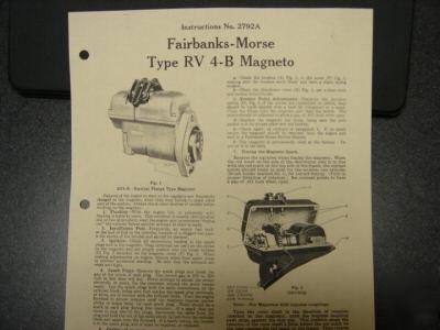 Fairbanks morse rv 4-b magneto service manual tractor