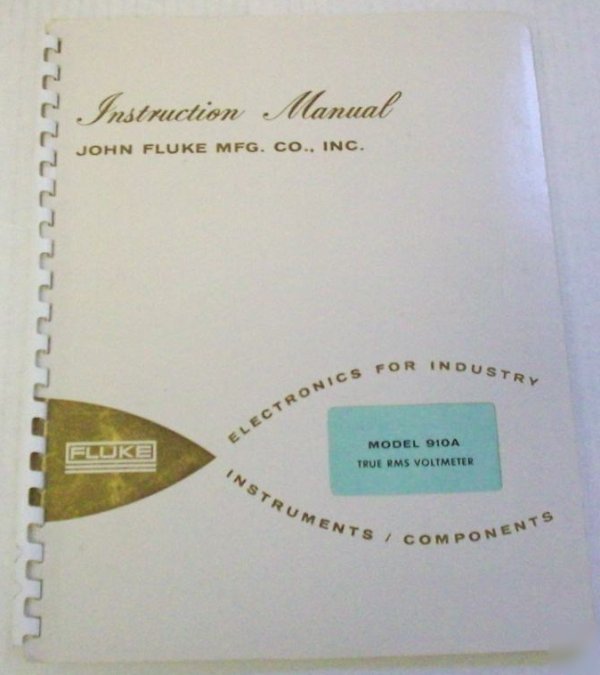 Fluke 910A true rms voltmeter operating/service manual