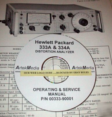 Hp 333A & 334A operating & service manuals (4)