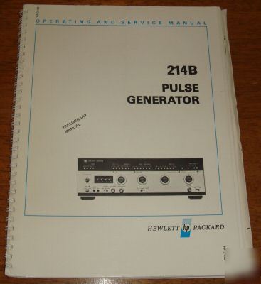 Hp pulse generator 214B operating & service manual