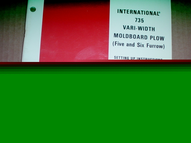 Ih 735 moldboard plow operator manual