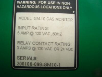 Manning systems gas monitor gm-10 alarm ammonia NH3