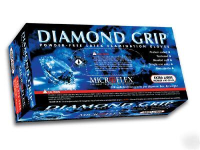 Micro-flex diamond grip latex gloves (m)
