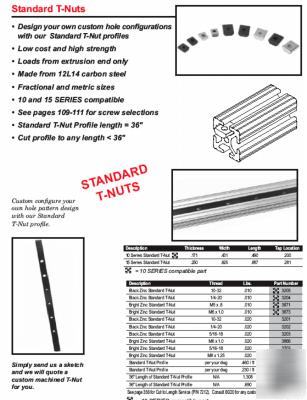 New 24 #3204 standard t-nuts 1/4(80/20 inc)alum. ext.