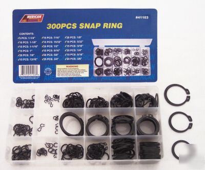 New snap rings / retaining rings - 300 pc. assortment - 
