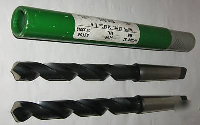 Precision 2 metric #2 tapered shank drill bits 15. 15.5