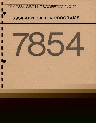 Tek 7854 programming applications document