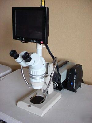 Trinocular microscope video ccd touchscreen lcd nikon