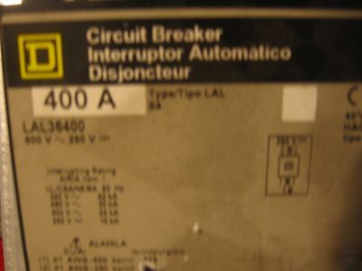  square d 400 amp LAL36400 circuit breaker 480/600 
