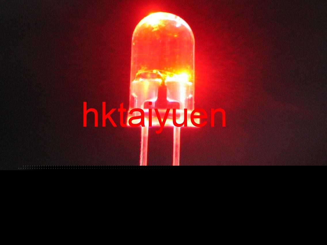 100X red 5MM led 5000MCD bulb lamp light free resistors