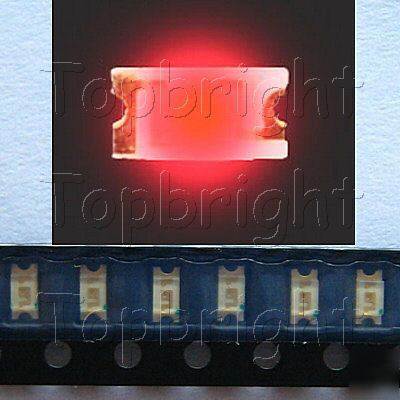 500 pcs 1206 smt smd 300 mcd red led free ship