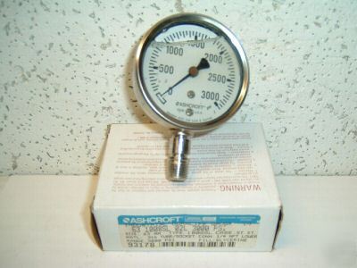Ashcroft gauge 63 mm face 3000 psi 316 ss lf <261L2