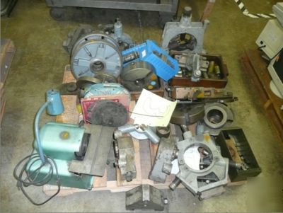 Assorted faceplates, rests and vices (08-0480)