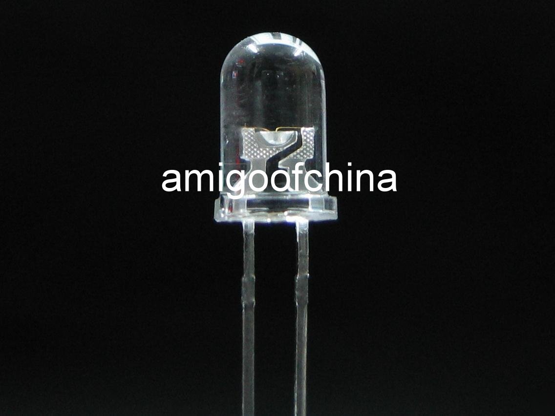 100X 3MM white 5000 mcd led bulb light free resistors