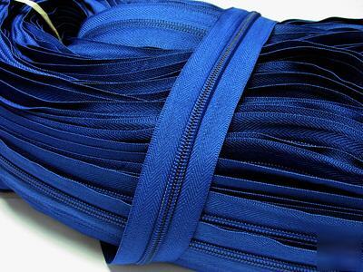 #5 nylon coil continuous zipper chain 100YD (836) blue