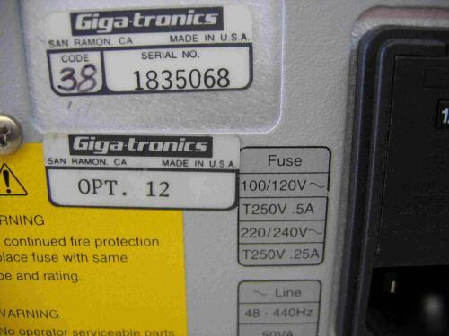 Gigatronics 8652A rf power meter, dual w/ option 12