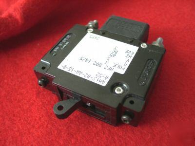 Heineman 5 amp dc circuit breaker, panel mount aux cont