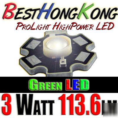 High power led set of 500 prolight 3W green 113.6LM