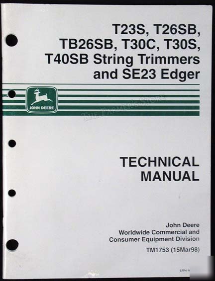 John deere string trimmer and edger technical manual