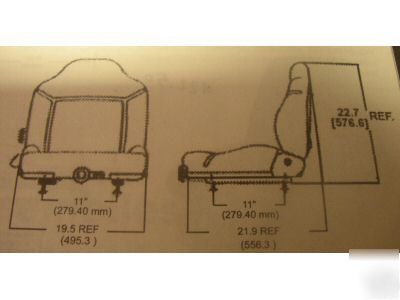 New S175 cloth forklift seat built in manual holder