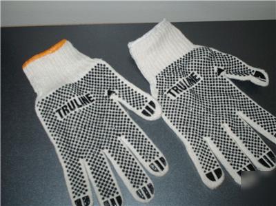 New truline grip black dot safety gloves medium 3 pairs