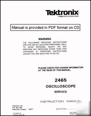 Tek tektronix 2465 service manual w/operating chapter