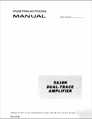 Tek tektronix 5A18N operation & service manual