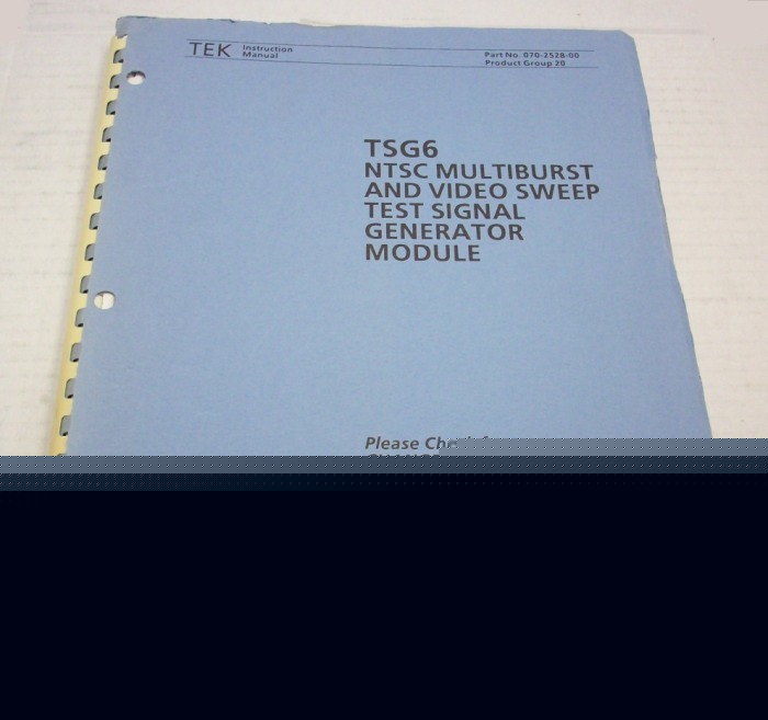 Tektronix TSG6 test sig generator op serv manual