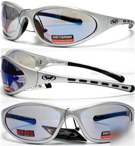 Tracer blue mirror lens safety glasses sunglasses Z87.1