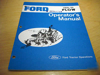 Ford 101 series plow operator's manual book catalog oem