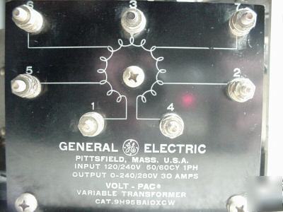 G.e. 120-240V 0-240/280V 30 amp variable transformer
