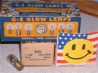 Ge ne-45 vintage nos tube short test glow lamp bulb X2 