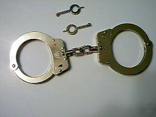 Hiatts handcuffs model 2010 nickel police security 