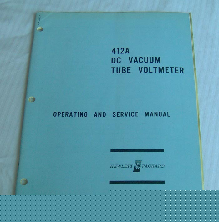 Hp 412A dc vaccum tube voltmeter op & service manual []