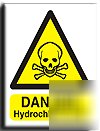 Hydrochloric acid sign-semi rigid-200X250MM(wa-002-re)