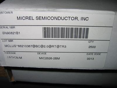 MIC2526-2BM micrel MIC2526 t/r 2500PCS 8-pin soic