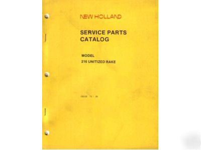 New holland 216 unitized rake service parts manual