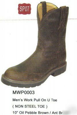 New mens twisted x oiled brown non steel work boot,8.5D