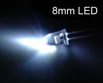 100 8MM 15000MCD led lamp - ultra bright white leds diy