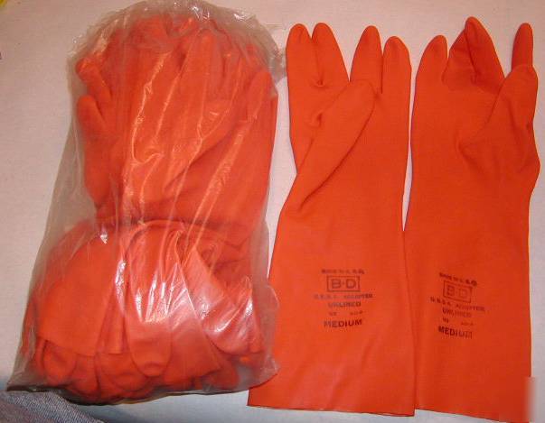 12 pair hospital werx lined latex gloves medium