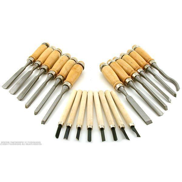 20 pc wood working carving chisel lathe hand tool set
