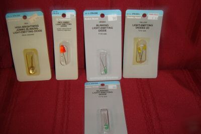 5 packages assorted light-emitting diodes radioshack