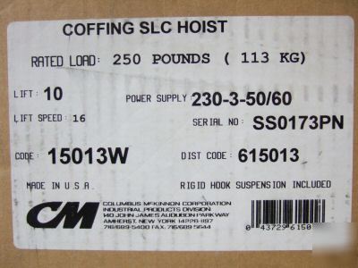 Coffing hoists model slc 15013W