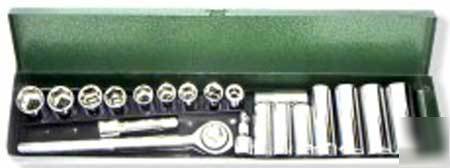 21 pc 3/8 inch drive socket set sae standard 0650