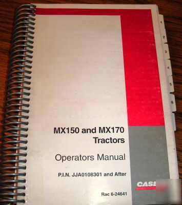Case ih MX150 & MX170 tractor operator's manual