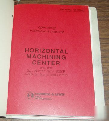G&l giddings lewis numeripath 8000 cnc instruction book